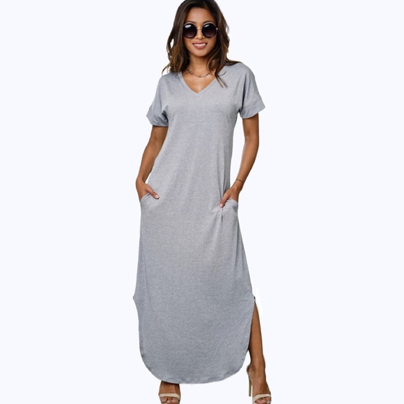 Modern Owl Boutique Dresses & Skirts - “Stormy” Maxi Dress with Side Slits